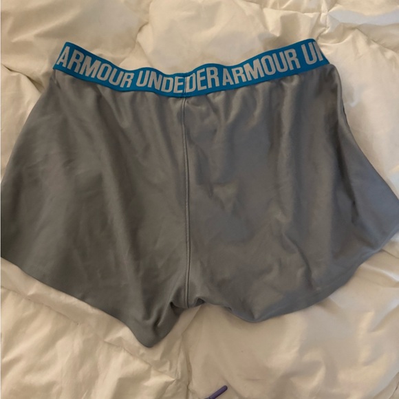 Under Armour Women's Athletic Shorts in Gray and Blue - Picture 2 of 2